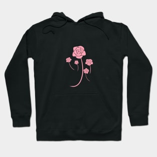 Pink Roses with white background Hoodie